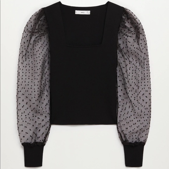 Mango Tops - Mango - Puff Sleeve Blouse